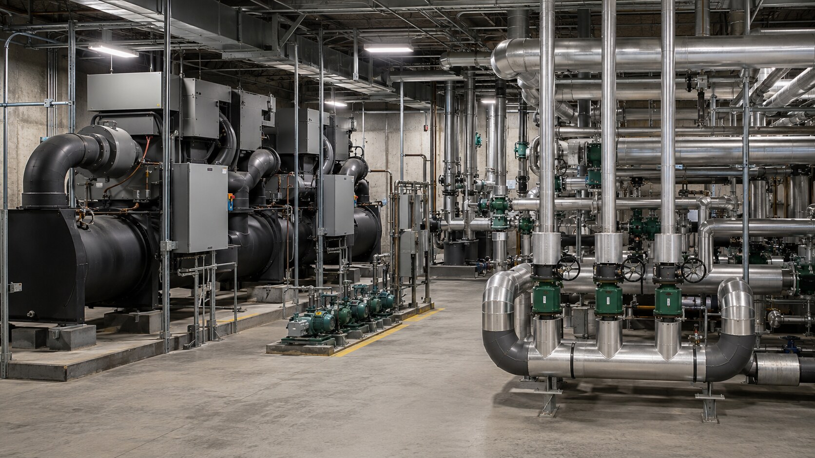 Integrated chiller equipment and process piping disciplines