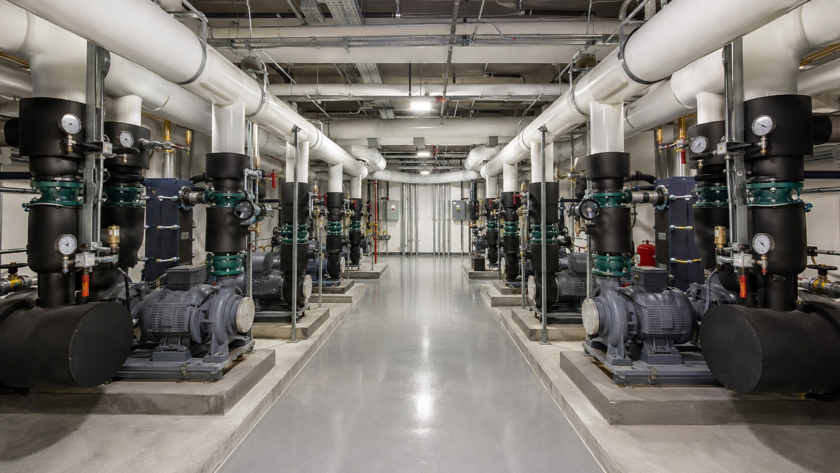 Redundant chilled-water distribution piping
