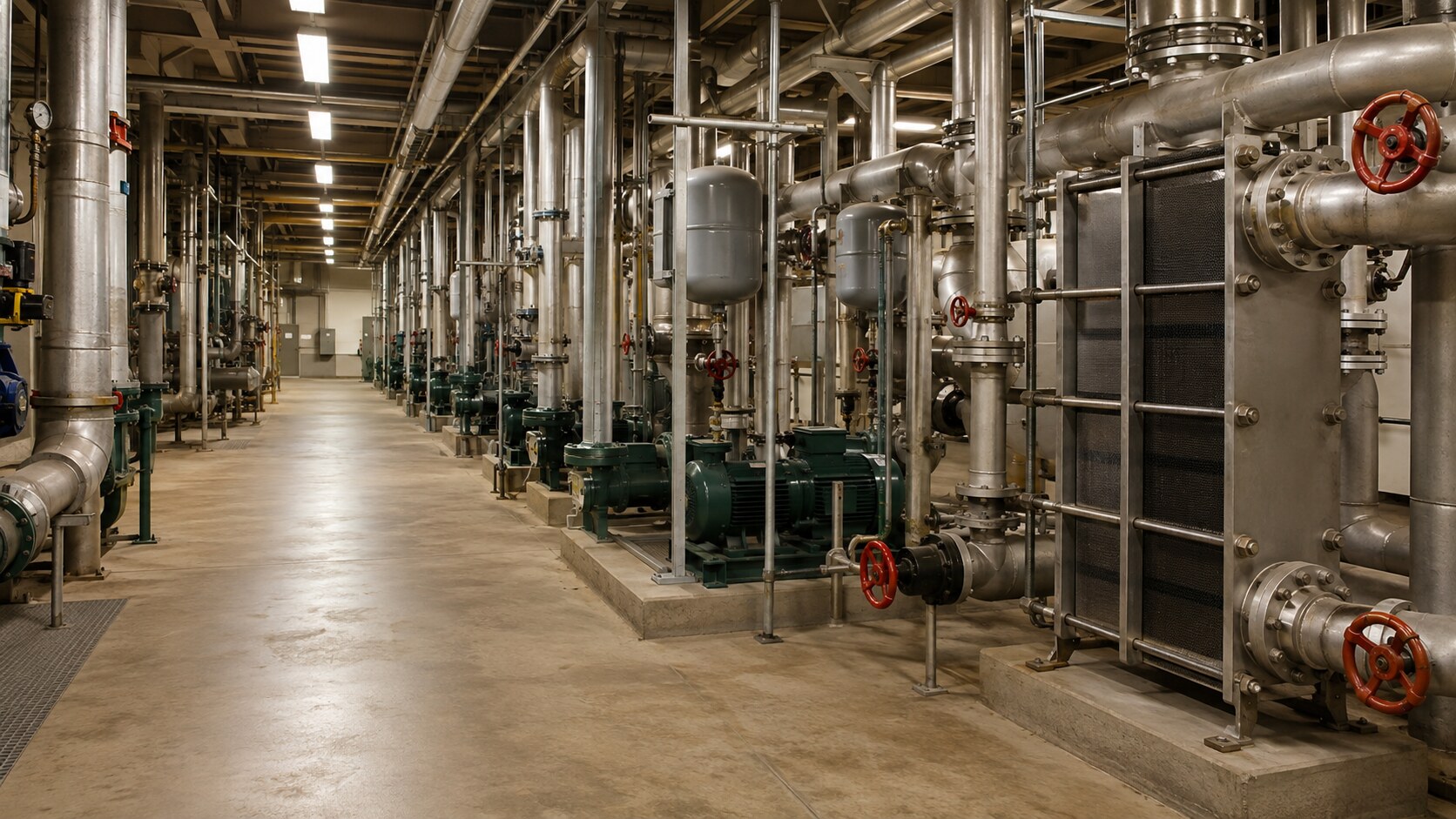 Public facility mechanical equipment gallery