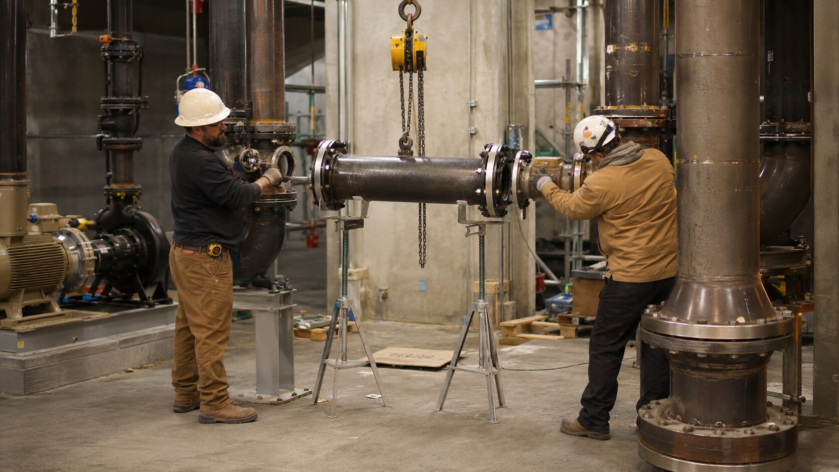 Process piping installation in the field